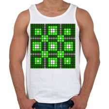 PRINTFASHION Kockás minta - Férfi atléta - Fehér atléta, trikó