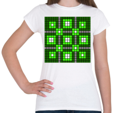 PRINTFASHION Kockás minta - Női póló - Fehér