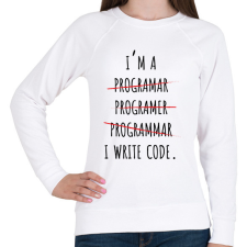 PRINTFASHION Kódokat írok - Női pulóver - Fehér női pulóver, kardigán