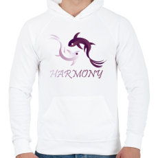 PRINTFASHION Koi harmónia - Férfi kapucnis pulóver - Fehér