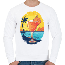 PRINTFASHION Koktél - Férfi pulóver - Fehér férfi pulóver, kardigán