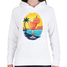 PRINTFASHION Koktél - Női kapucnis pulóver - Fehér női pulóver, kardigán