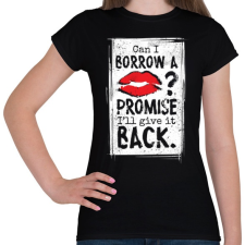 PRINTFASHION Kölcsön csók? - Női póló - Fekete női póló