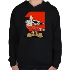 PRINTFASHION Kölyök nem dedós 1. - Gyerek kapucnis pulóver - Fekete gyerek pulóver, kardigán