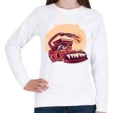 PRINTFASHION Kombájn - Női pulóver - Fehér női pulóver, kardigán