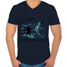 PRINTFASHION Komoly dolog.. - Férfi V-nyakú póló - Sötétkék férfi póló