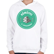 PRINTFASHION Kőműves a láthatáron - Gyerek kapucnis pulóver - Fehér gyerek pulóver, kardigán