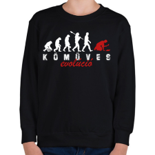 PRINTFASHION Kőműves evolúció - Gyerek pulóver - Fekete gyerek pulóver, kardigán