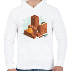 PRINTFASHION Kőműves - Férfi kapucnis pulóver - Fehér