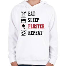 PRINTFASHION Kőműves - Gyerek kapucnis pulóver - Fehér