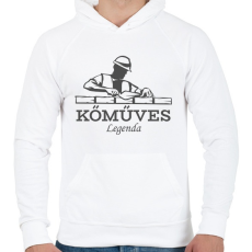 PRINTFASHION Kőműves legenda - Férfi kapucnis pulóver - Fehér