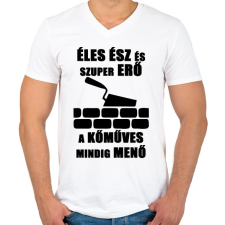 PRINTFASHION komuves meno - Férfi V-nyakú póló - Fehér férfi póló