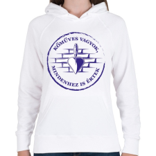 PRINTFASHION Kőműves vagyok, mindenhez IS értek - Női kapucnis pulóver - Fehér női pulóver, kardigán