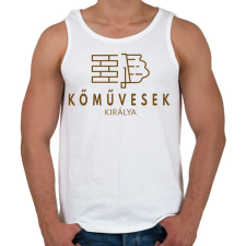 PRINTFASHION Kőművesek királya - Férfi atléta - Fehér atléta, trikó