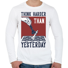 PRINTFASHION Koncentrálj jobban - sakk - Férfi hosszú ujjú póló - Fehér férfi póló