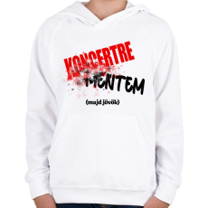 PRINTFASHION Koncertre mentem (majd jövök) - Gyerek kapucnis pulóver - Fehér