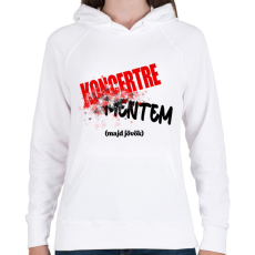 PRINTFASHION Koncertre mentem (majd jövök) - Női kapucnis pulóver - Fehér