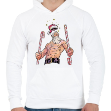 PRINTFASHION Kondi Miklós - Férfi kapucnis pulóver - Fehér férfi pulóver, kardigán