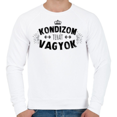 PRINTFASHION Kondizom, tehát vagyok - Férfi pulóver - Fehér