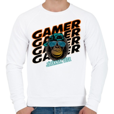 PRINTFASHION kong gamer - Férfi pulóver - Fehér