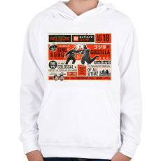 PRINTFASHION Kong vs. Godzilla - Gyerek kapucnis pulóver - Fehér