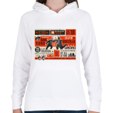 PRINTFASHION Kong vs. Godzilla - Női kapucnis pulóver - Fehér