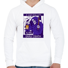 PRINTFASHION Könnyű halál - Férfi kapucnis pulóver - Fehér