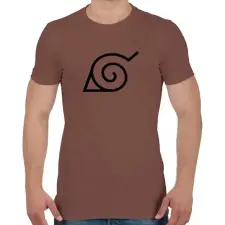 PRINTFASHION Konoha - Férfi póló - Mogyoróbarna férfi póló