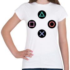 PRINTFASHION Kontroller gombok - Női póló - Fehér női póló