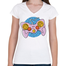 PRINTFASHION Kontroller - Női V-nyakú póló - Fehér női póló