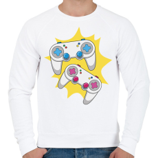 PRINTFASHION Kontrollerek - Férfi pulóver - Fehér