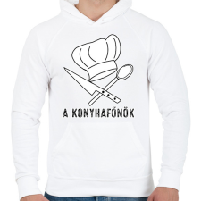 PRINTFASHION konyhafőnök - Férfi kapucnis pulóver - Fehér férfi pulóver, kardigán