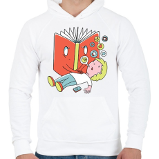 PRINTFASHION Könyv - Férfi kapucnis pulóver - Fehér