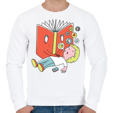 PRINTFASHION Könyv - Férfi pulóver - Fehér férfi pulóver, kardigán