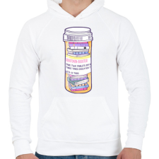 PRINTFASHION Könyv gyógyszer - Férfi kapucnis pulóver - Fehér férfi pulóver, kardigán