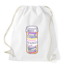 PRINTFASHION Könyv gyógyszer - Sportzsák, Tornazsák - Fehér tornazsák