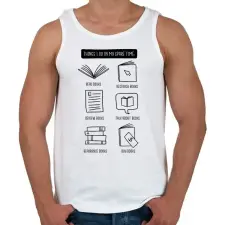 PRINTFASHION Könyv olvasás - Férfi atléta - Fehér atléta, trikó