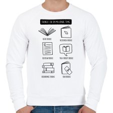 PRINTFASHION Könyv olvasás - Férfi pulóver - Fehér férfi pulóver, kardigán