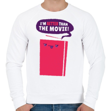 PRINTFASHION Könyv vs. film - Férfi pulóver - Fehér férfi pulóver, kardigán