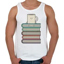 PRINTFASHION Könyvek és kávé - Férfi atléta - Fehér atléta, trikó