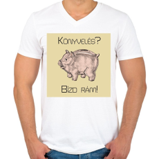 PRINTFASHION Könyvelés? Bízd rám! - Férfi V-nyakú póló - Fehér