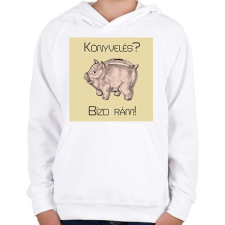 PRINTFASHION Könyvelés? Bízd rám! - Gyerek kapucnis pulóver - Fehér gyerek pulóver, kardigán