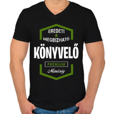 PRINTFASHION Könyvelő prémium minőség - Férfi V-nyakú póló - Fekete