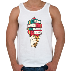 PRINTFASHION Könyves fagyi - Férfi atléta - Fehér