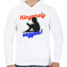 PRINTFASHION Könyvmoly vagyok  - Férfi kapucnis pulóver - Fehér