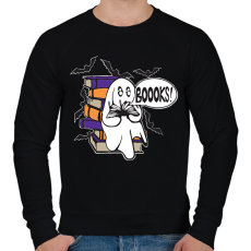 PRINTFASHION könyvszellem - Férfi pulóver - Fekete