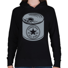 PRINTFASHION konzerv converse - Női kapucnis pulóver - Fekete