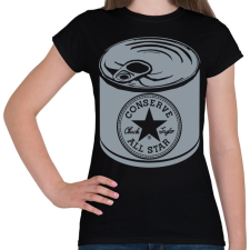 PRINTFASHION konzerv converse - Női póló - Fekete női póló