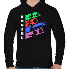 PRINTFASHION Konzol PSX - Férfi kapucnis pulóver - Fekete