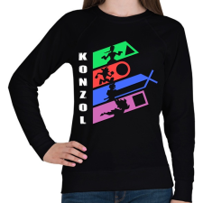 PRINTFASHION Konzol PSX - Női pulóver - Fekete női pulóver, kardigán